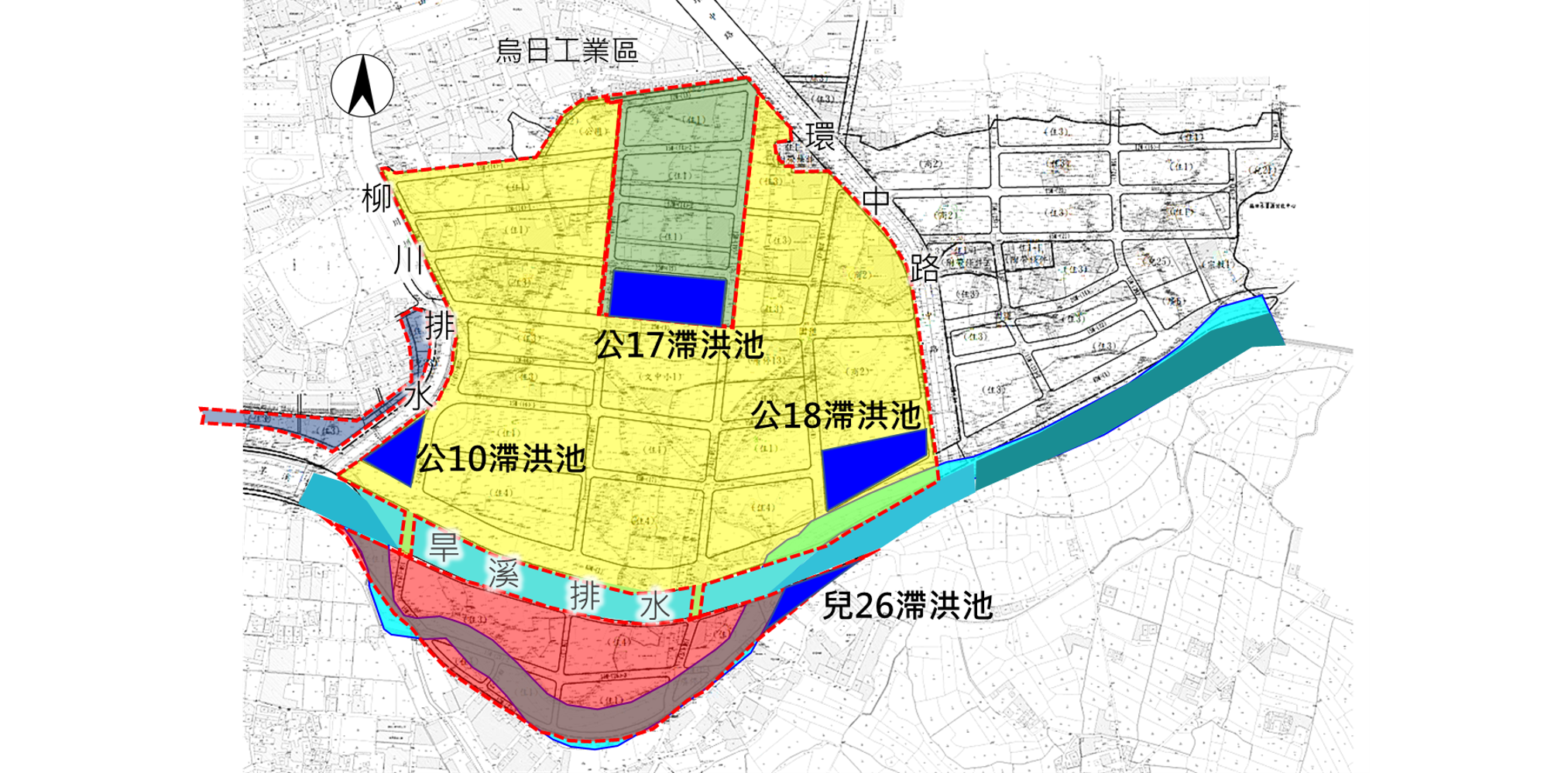 滯洪池平面位置圖